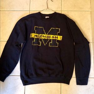 University of Michigan navy blue crewneck.